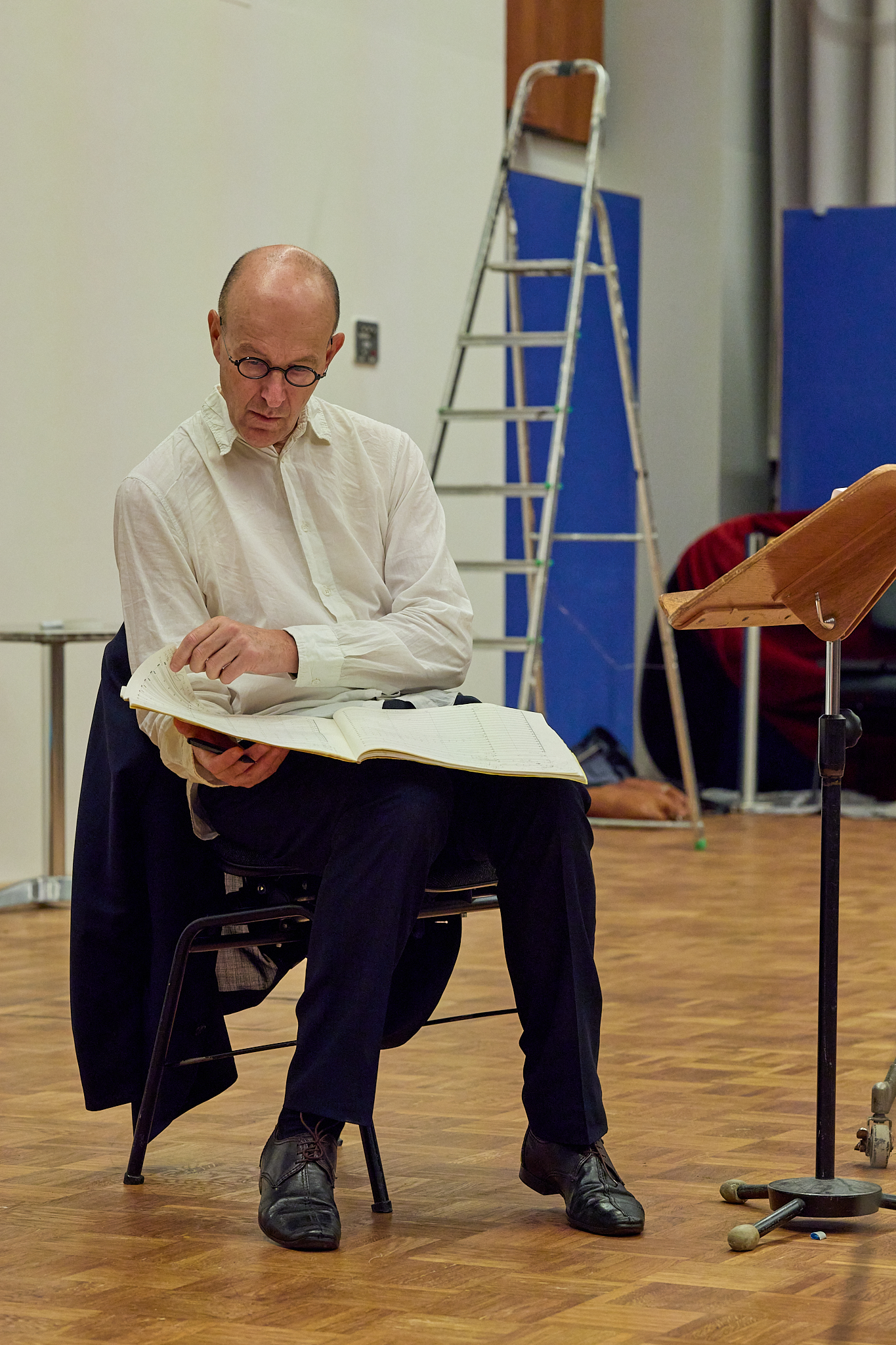 Thomas Larcher during the recording with the MKO Foto: Florian Ganslmeier