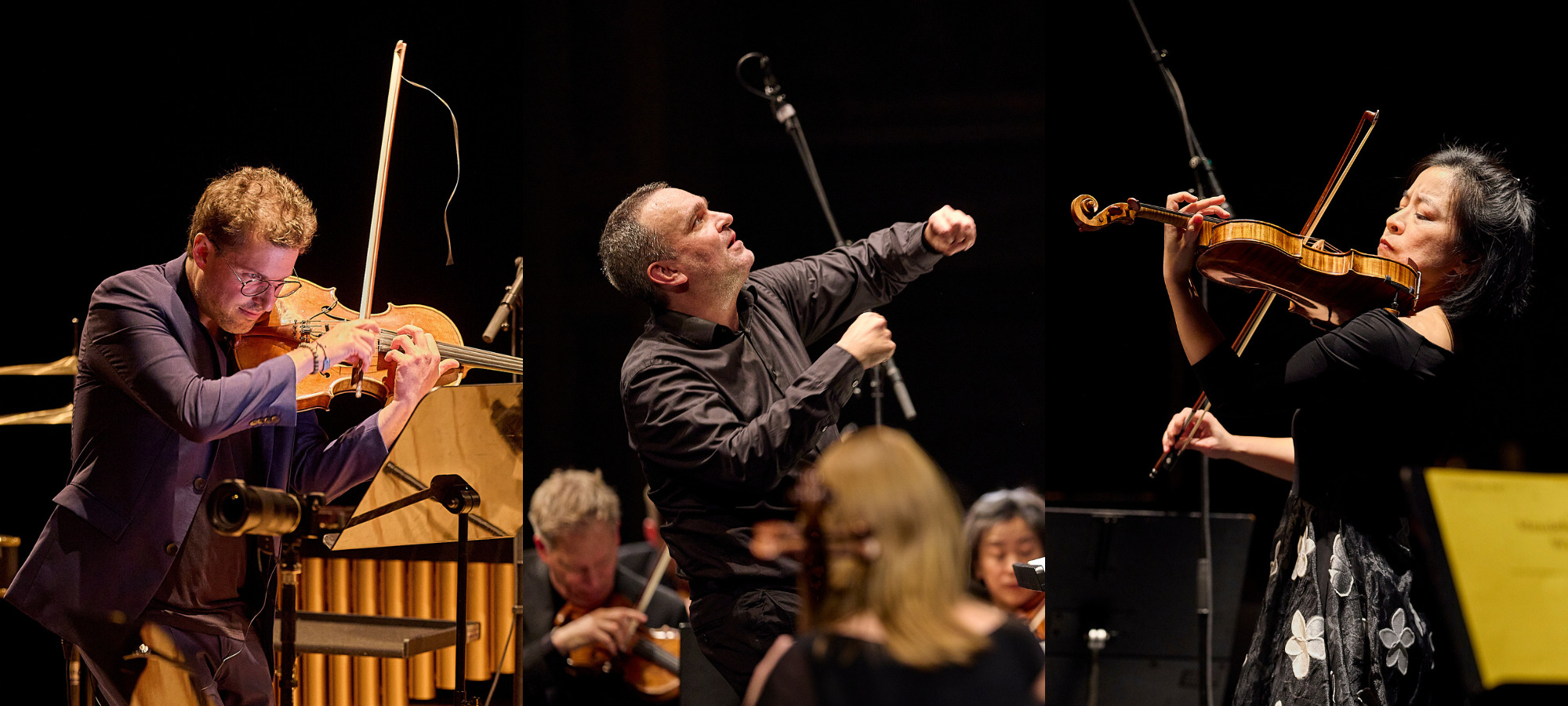 Xandi van Dijk, Jörg Widmann und Yuki Kasai